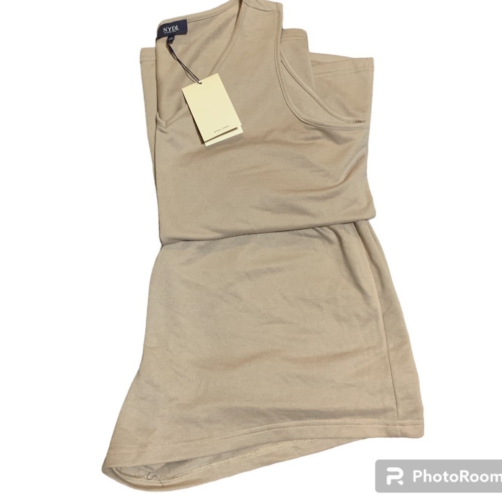 NYDJ V-neck Tank Short Pajama Set Loungewear Athleisure Soft L/XL Tan NWT